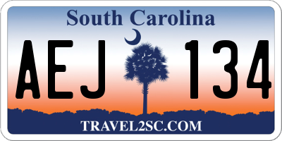 SC license plate AEJ134