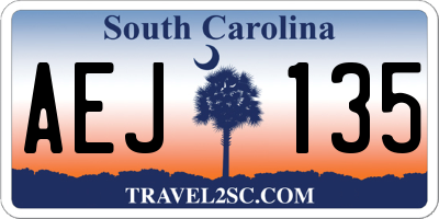 SC license plate AEJ135