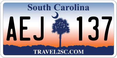 SC license plate AEJ137