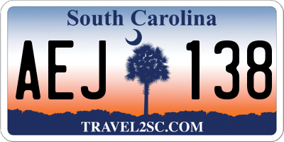 SC license plate AEJ138