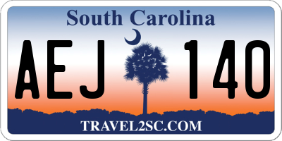 SC license plate AEJ140