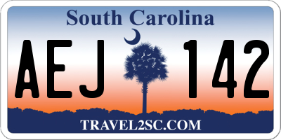 SC license plate AEJ142