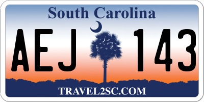 SC license plate AEJ143