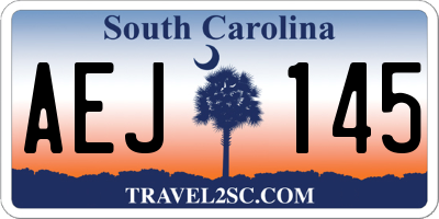 SC license plate AEJ145