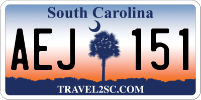 SC license plate AEJ151