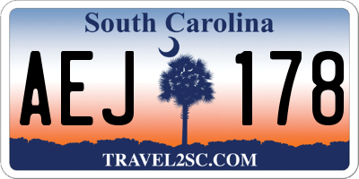 SC license plate AEJ178