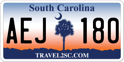 SC license plate AEJ180