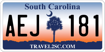 SC license plate AEJ181