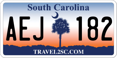 SC license plate AEJ182