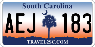 SC license plate AEJ183