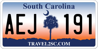 SC license plate AEJ191