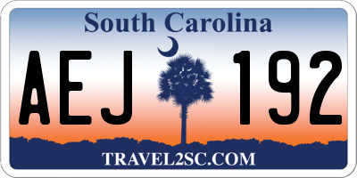 SC license plate AEJ192