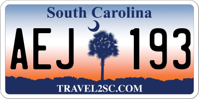 SC license plate AEJ193
