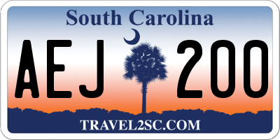 SC license plate AEJ200