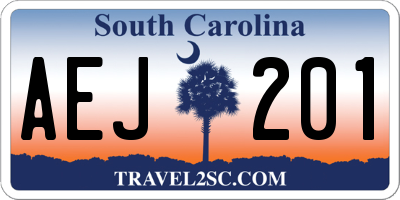 SC license plate AEJ201
