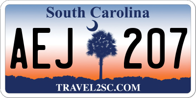 SC license plate AEJ207