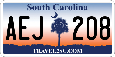 SC license plate AEJ208