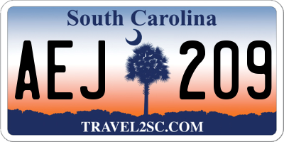 SC license plate AEJ209