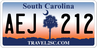 SC license plate AEJ212