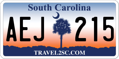 SC license plate AEJ215