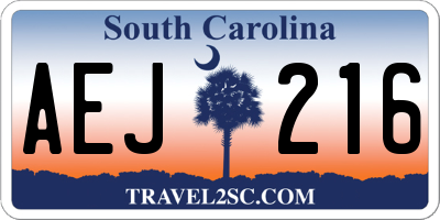 SC license plate AEJ216