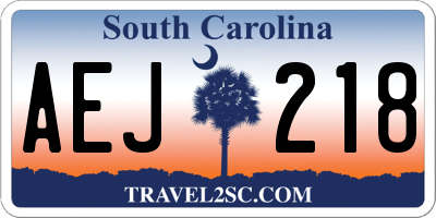 SC license plate AEJ218
