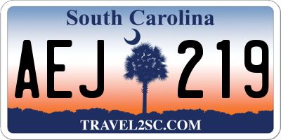 SC license plate AEJ219