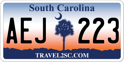 SC license plate AEJ223