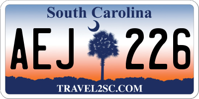 SC license plate AEJ226