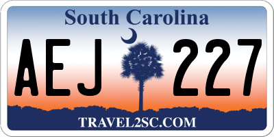 SC license plate AEJ227
