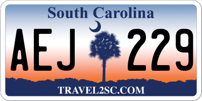 SC license plate AEJ229