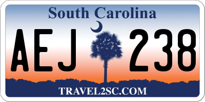 SC license plate AEJ238