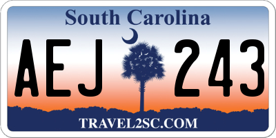 SC license plate AEJ243