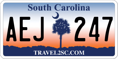 SC license plate AEJ247