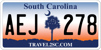 SC license plate AEJ278
