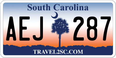 SC license plate AEJ287
