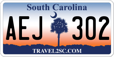 SC license plate AEJ302