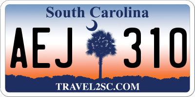 SC license plate AEJ310