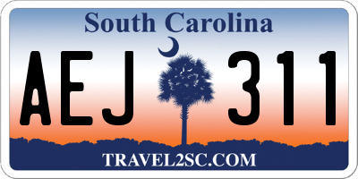 SC license plate AEJ311