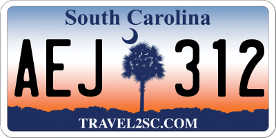 SC license plate AEJ312