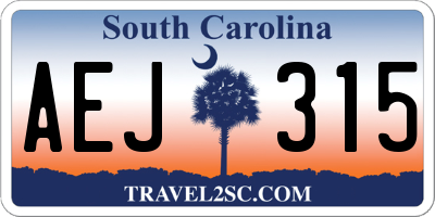 SC license plate AEJ315