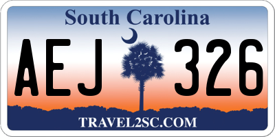 SC license plate AEJ326
