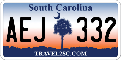 SC license plate AEJ332