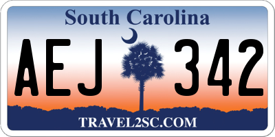 SC license plate AEJ342
