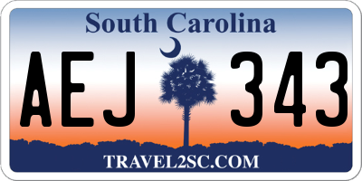 SC license plate AEJ343