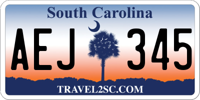 SC license plate AEJ345
