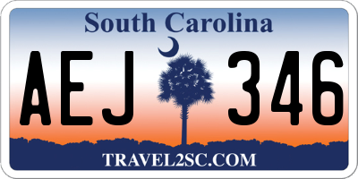SC license plate AEJ346
