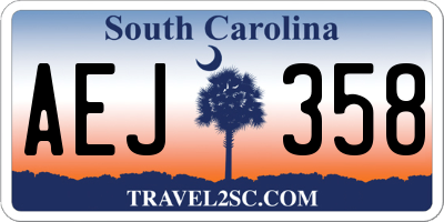 SC license plate AEJ358