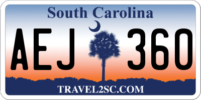 SC license plate AEJ360