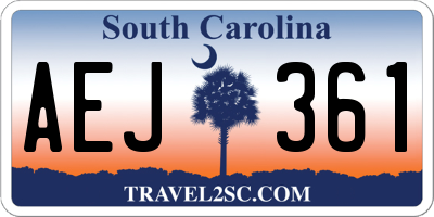 SC license plate AEJ361